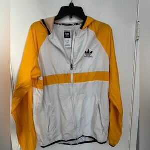 Adidas Yellow and White Windbreaker Skateboarding Jacket